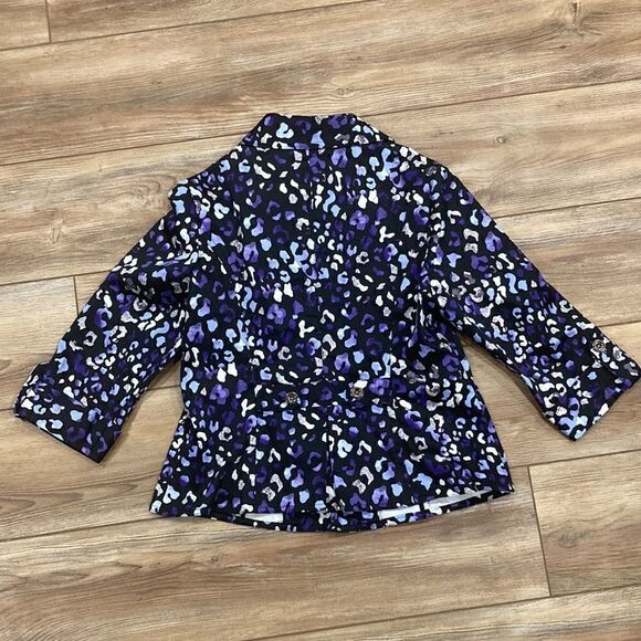 Charter Club Petite Women’s Purple Animal Print Lightweight Jacket Size PS - Picture 7 of 8